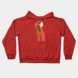 Little Red hiding hood manga Kids Hoodie